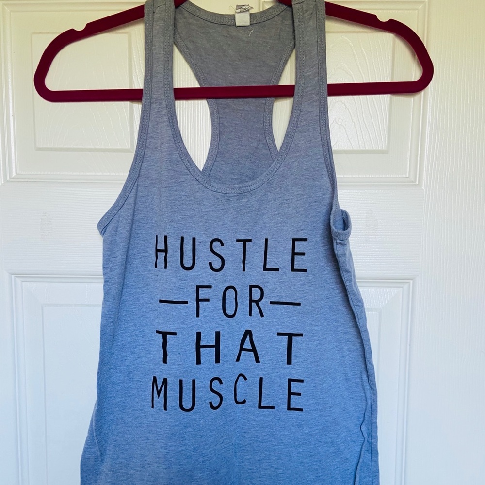 “Hustle” workout tank (Grey)  S